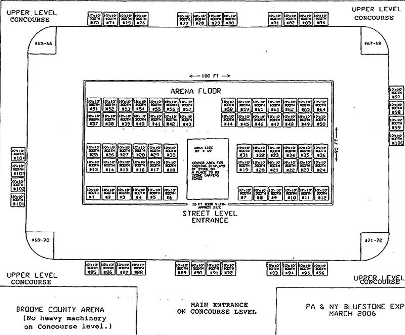 layout of the 2006 Bluestone Expo
